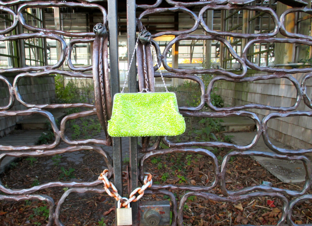 Green Embroidered Clutch